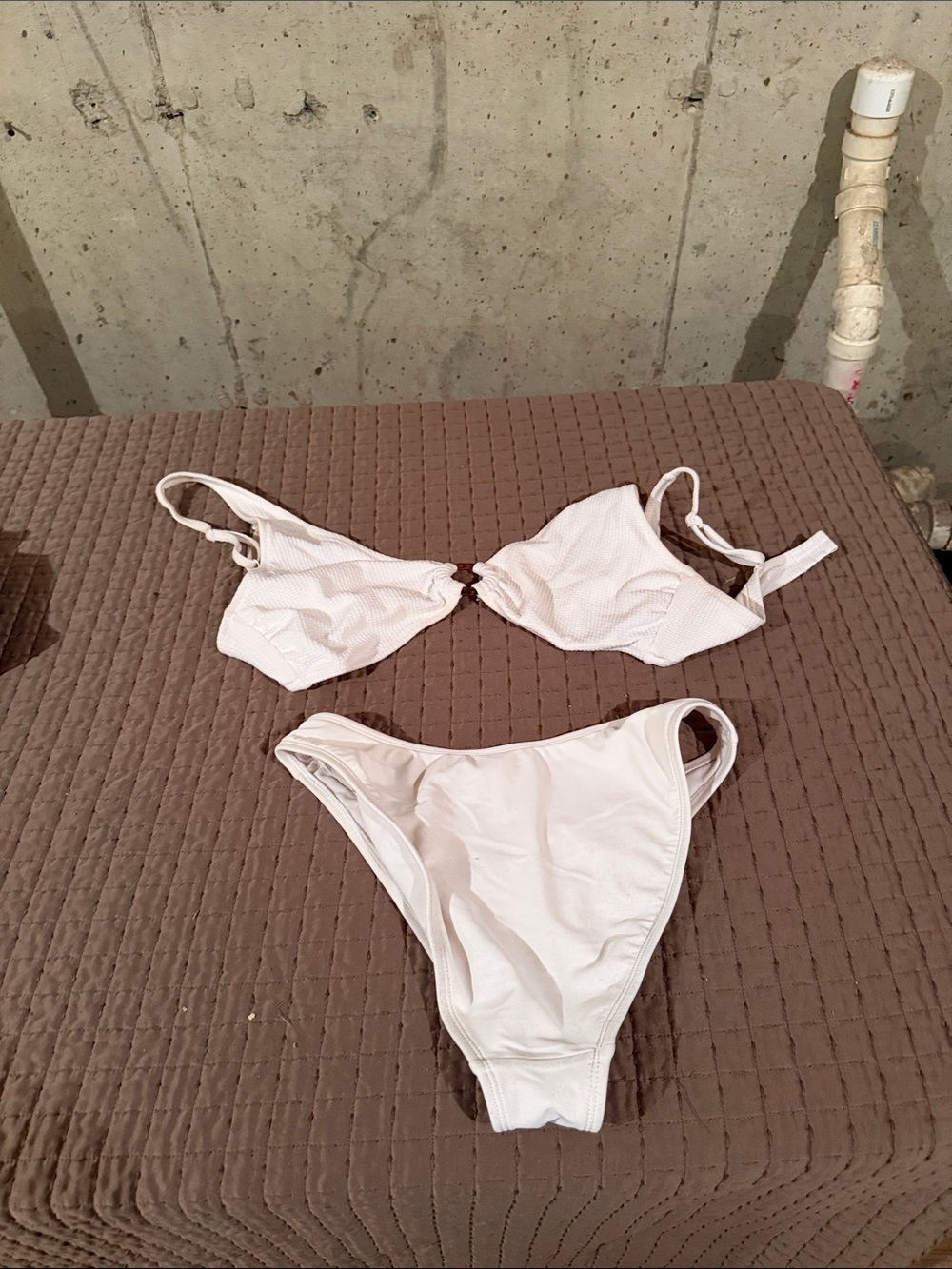 White Women's Two-Piece Bikini - Classic Scoop Bottom